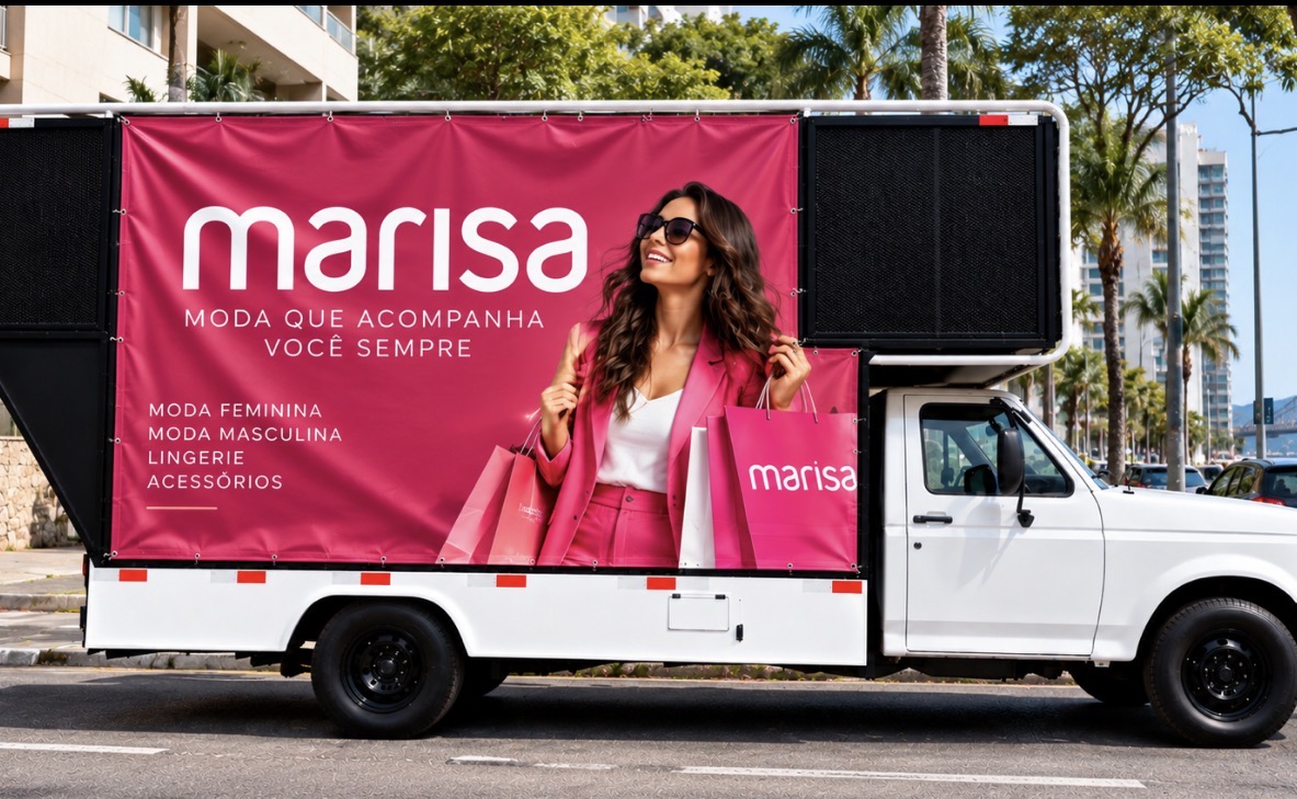 Trio elétrico — imagem ilustrativa de publicidade móvel com campanha Marisa