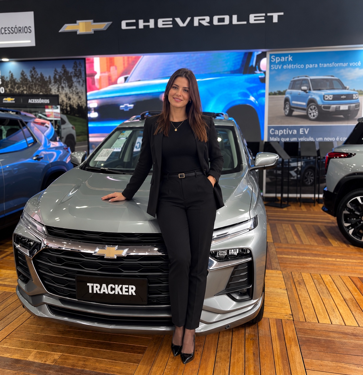 Promotora em exposição automotiva
