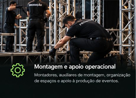 Imagem ilustrativa de montagem e apoio operacional